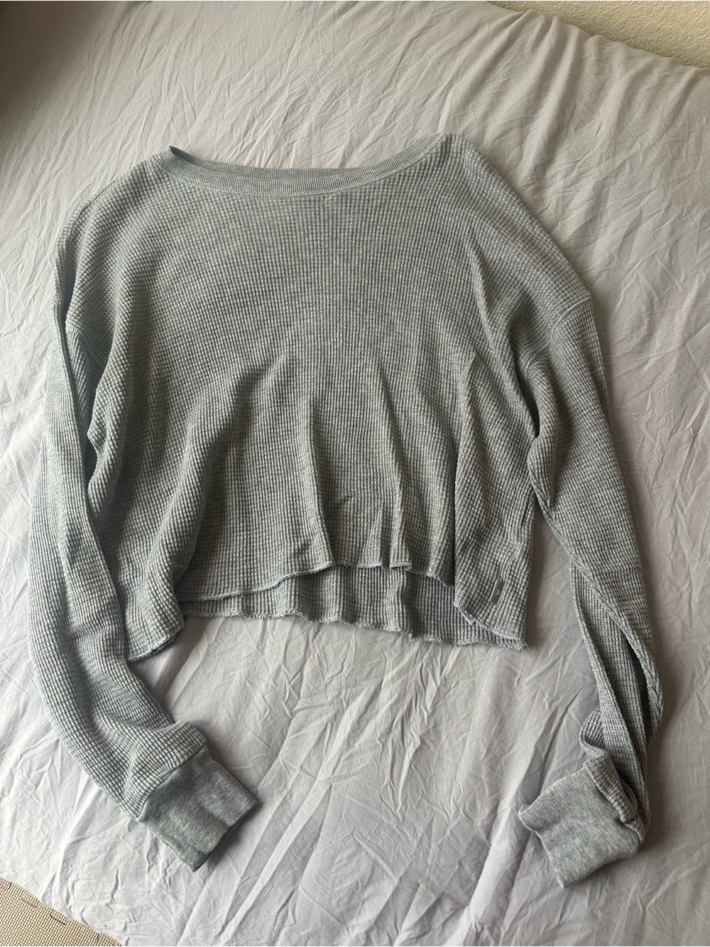 aritzia tna waffle knit top